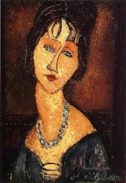 Amedeo Modigliani Painting - jeanne hebuterne con collar 1917 Amedeo Modigliani